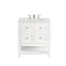 James Martin Vanities Breckenridge 30in Single Vanity, Bright White w/ 3 CM Eternal Jasmine Pearl Top 330-V30-BW-3EJP - alternate 1